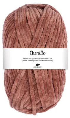Produktbild von Pro Lana CHENILLE 100 g samtig weich und stabiles Chenille Garn 110 m Farbe 008 - hellbraun