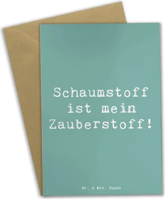 Produktbild von Mr. & Mrs. Panda babykarte Spruch Zauber der Polsterin - Meeresbrise - Geschenk, Beruf, Grußkarte, Möbelrestaurierung, Berufsgestaltung, handwerkliches Können, Design
