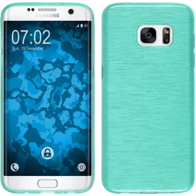 Produktbild von PhoneNatic Case kompatibel mit Samsung Galaxy S7 Edge - türkis Silikon Hülle brushed Cover