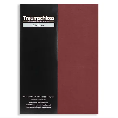 Produktbild von Traumschloss Exclusiv Edel-Jersey Spannbettlaken 90-100 x 200 cm bordeaux 150g/m², 100% gekämmte Mako Baumwolle