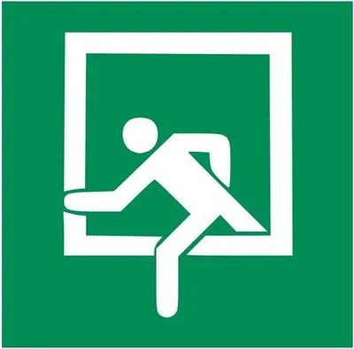 Produktbild von Dreifke® Rettungszeichen, Notausstieg D-E019 - ASR A1.3 (DIN 4844-2) | Folie ...