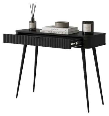 Produktbild von Katerara - Toilette, 100x38x78h cm Schwarz, eine Schublade