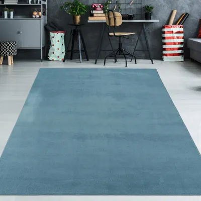 Zdjęcie produktu dla Turkusowy dywan miękki dekoracyjny łatwy w pielęgnacji idealny do nowoczesnego domu Rozmiar - 140 x 200 cm
