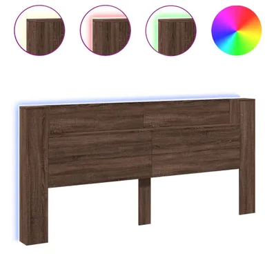 Obrázok produktu pre vidaXL LED čelo postele s policou hnedý dubový vzhľad 220x16,5x103,5 cm