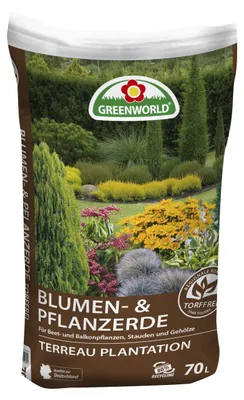 Produktbild von Greenworld Blumen und Pflanzerde torffrei 70 L
