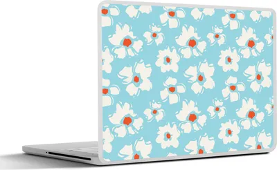 Produktbild von MuchoWow® Laptop Aufkleber Sticker Cover Aquarell - Blumen - Muster 31x22.5 cm - Laptop-Deko