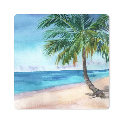 Produktbild von MuchoWow® Mauspad Mousepad Meer - Palme - Strand 20x20 cm - Mousepads - Maus Mat - Pad - Mausunterlage - Desk Mat - Bureauartikeln