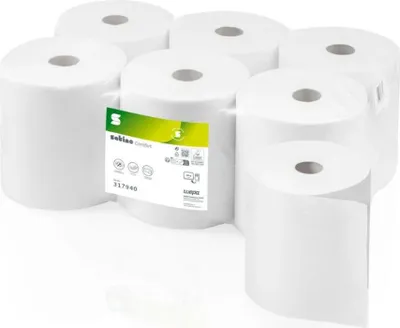 Immagine prodotto di Rotoli di carta assorbente Satino 100% riciclata - 2 veli - larghezza 20,5 cm - 6 rotoli