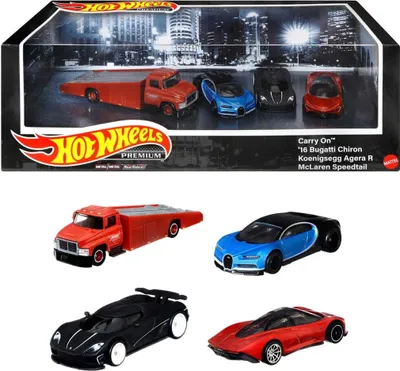 Immagine prodotto di Set #10 Hyper car con BUGATTI Chiron, KOENIGSEGG Agera e McLAREN Speedtail, MATHCR54, scala 1/64, MATTEL