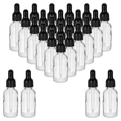 48er-Pack 30 ml Glastropffläschchen mit Pipette, klar