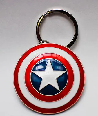 Zdjęcie produktu dla Semic Distribution Captain America shield, Kołko do kluczy, Niebieski, Czerwony, Biały, Metal, 50 mm, 1 szt.