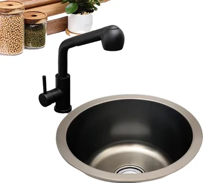 Immagine prodotto di Lavabo rotondo, acciaio inox, vasca singola