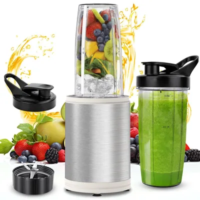 Stabmixer 1200 W, 2 Becher 800 ml, Puls-Technologie, Edelstahl