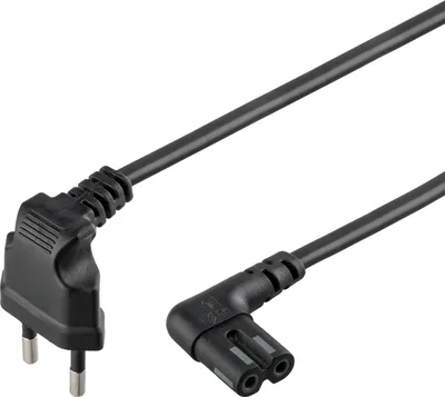 Produktbild von Goobay Anschlusskabel Eurostecker beidseitig gewinkelt, 1 m, schwarz