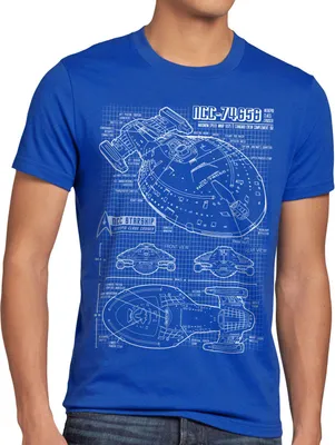 Produktbild von style3 NCC-74656 Voyager T-Shirt Herren trek trekkie blaupause, Größe:XXXL, Farbe:Blau