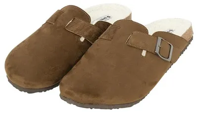 Productafbeelding van SPRINGFIELD Leren slippers met gesp, beige, maat 40, voor heren