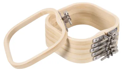Produktbild von 6 Stück 4,7" x 4,7" Quadratische Stickrahmen aus Bambus für Handarbeiten
