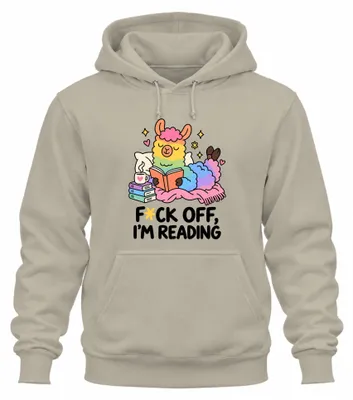 Produktbild von F*ck Off Im Reading Lama Alpaka Bücherwurm Buch Leseratte Hoodie Kapuzenpullover, Natur, XXL
