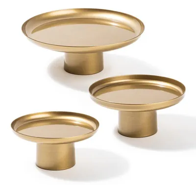 Image de Accessoire décoratif Objet déco en métal doré lot de 3 diamètres 18,5 à 25,5 cm