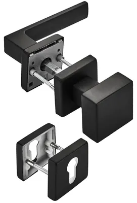 Produktbild von SOTECH Türdrückergarnitur CUBE D/K – Profilzylinder (PZ) schwarz