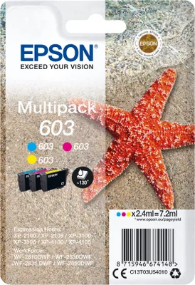 Produktbild von Patrone Epson 603 3er-Pack Tricolor T03U5