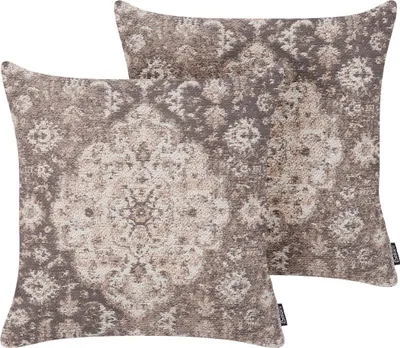 Produktbild von BELIANI Zestaw 2 poduszek brązowy orientalny 45 x 45 cm vintage z wypełnieniem ozdobny akcesoria salon sypialnia