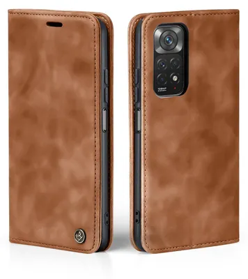 Produktbild von Handy Hülle für Xiaomi Redmi Note 11 Pro Klapphülle Bookcase Flip Cover Handy Tasche Etui Farbe: Hellbraun