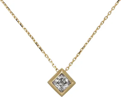 Produktbild von Solitär Collier Ankerkette mit Anhänger 333 Gold Gelbgold Zirkonia 42-45cm Damen