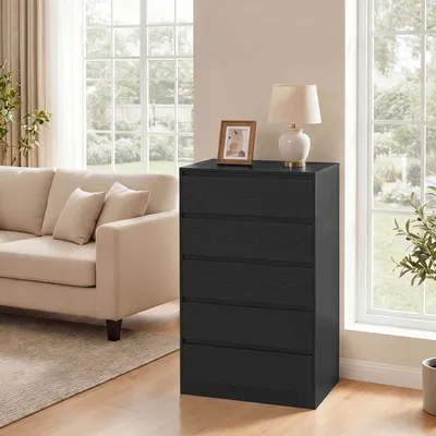 Produktbild von VASAGLE Kommode, Aufbewahrungsschrank, mit 5 Schubladen, für Schlafzimmer, 40,4 x 60,2 x 97,4 cm, modern, schwarz