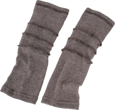 Produktbild von Beinstulpen, Feinstrick Stulpen mit Overlock - Cappuccino, Uni, Braun, Baumwolle, Socken & Beinstulpen
