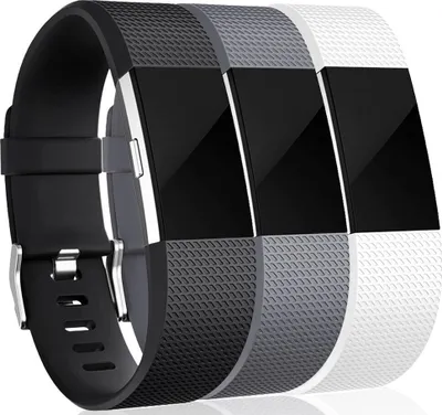 Produktbild von INF Fitbit Charge 2 silikonový náramek po 3 kusech (S) Černá/šedá/bílá
