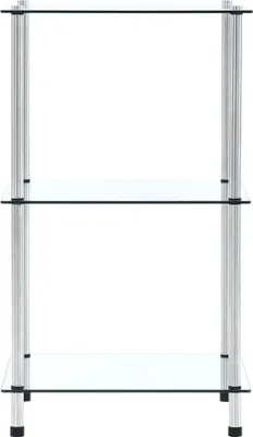 Image de vidaXL Étagère avec 3 étagères Transparent 40x40x67 cm Verre trempé