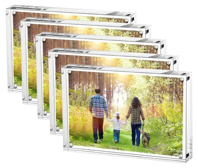 Productafbeelding van Set van 5 Transparante Magnetische Fotolijsten 13x18 cm