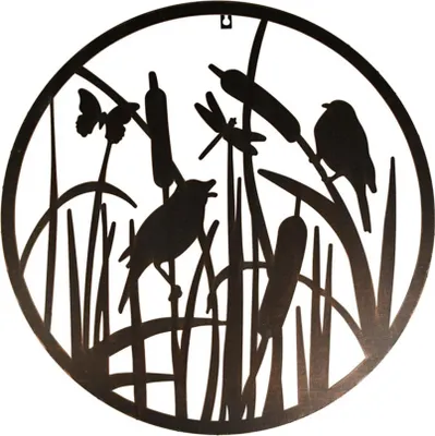 Image de Décoration murale ronde - Oiseaux - D 60,3 cm - Noir