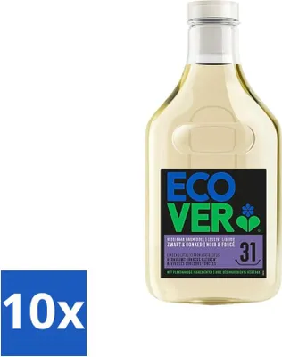 Produktbild von Ecover Flüssigwaschmittel Schwarz & Dunkel - Limette & Lotus 31 Wäschen 1,43 Liter - Vorteilspack - 10 Stücke