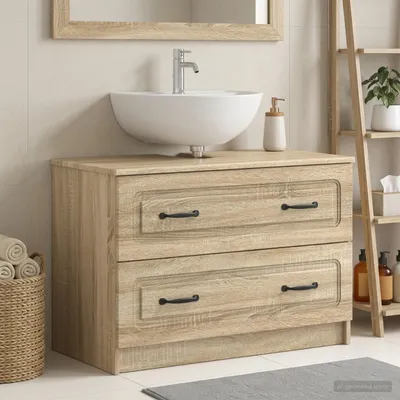 Obrázok produktu pre Maison Exclusive – Skrinka pod umývadlo UTRECHT, Imitácia dub Sonoma, 82 x 41 x 56 cm
