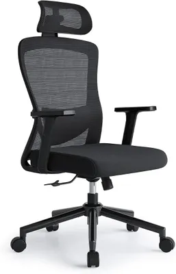 Imagen del producto de Silla de oficina con función de inclinación de 120°, reposacabezas 2D y reposabrazos