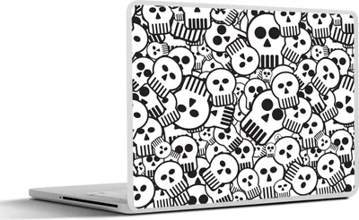 Produktbild von MuchoWow® Laptop Aufkleber Sticker Cover Totenkopf - Muster - Punk - Cartoon 25x18 cm - Laptop-Deko