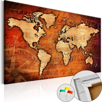 Immagine prodotto di Quadro in sughero non tessuto - Mondo d'ambra 120x80 cm Carte k-A-0064-p-b