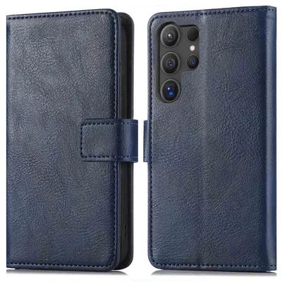 Imagen del producto de Funda Tipo Libro de Lujo para Samsung Galaxy S25 Ultra - Azul oscuro