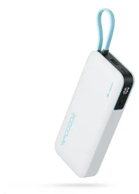 Obrázok produktu pre Vonkajšia batéria Cuktech CUKP200NGLLG 55W 20000mAh so zabudovaným káblom USB-C - biela