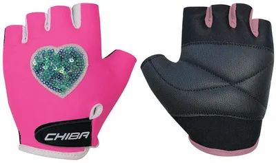 Produktbild von Chiba Handschuhe Cool Kids, Gr. M, Kinder Radhandschuh mit Motiv Herz