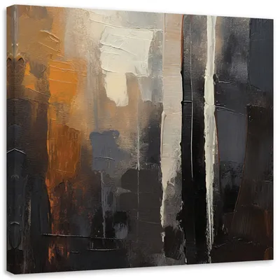 Produktbild von Leinwandbild Gemalte braune Abstraktion 40x40 Feeby Braun bild für die wand bereit zum aufhängen
