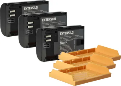Produktbild von EXTENSILO 3x Akku Ersatz für Canon LP-E6, LP-E6NH für Kamera (2040 mAh, 7,2 V, Li-Ion)