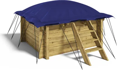 Produktbild von Aufblasbare Pool Abdeckplane für 4-Eck Holzpool Lulu 2,00 x 2,00 m Farbe dunkelblau AirCover
