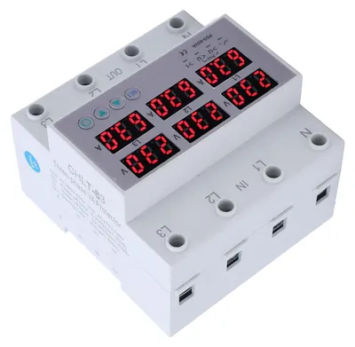 Productafbeelding van AC 390‑500V 3-fase DIN-rail Voltmeter Ampèremeter met Overspanningsbeveiliging