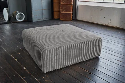 Produktbild von KAWOLA Hocker WIOLO SOFT Sitzelement für Modulsofa Weicher Breitcord grau