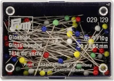 Obrázok produktu pre Špendlíky so sklenenou hlavičkou, 0,60 x 30 mm, viacfarebné, 10 g