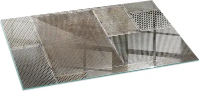 Zdjęcie produktu dla Szklana podstawa do 120x60 cm - piec - płyta kominkowa - szkło ochronne - płyta chroniąca przed iskrami - szklana podstawa ognioodporna - płyta chroniąca przed ciepłem - szklana podstawa ochronna - wzór wykonany z blachy perforowanej