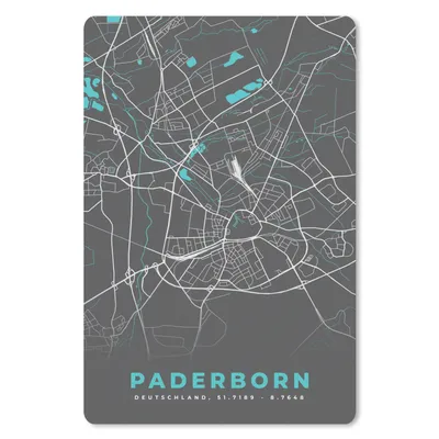 Produktbild von MuchoWow® Mauspad Mousepad Karte - Paderborn - Blau - Stadtplan - Deutschland 40x60 cm - Mousepads - Maus Mat - Pad - Mausunterlage - Schreibtisch Accesoire